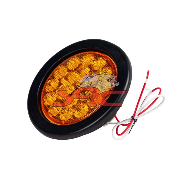 MULTIB ROUND LED LIGHT AMBER W/RUBBER SEAL