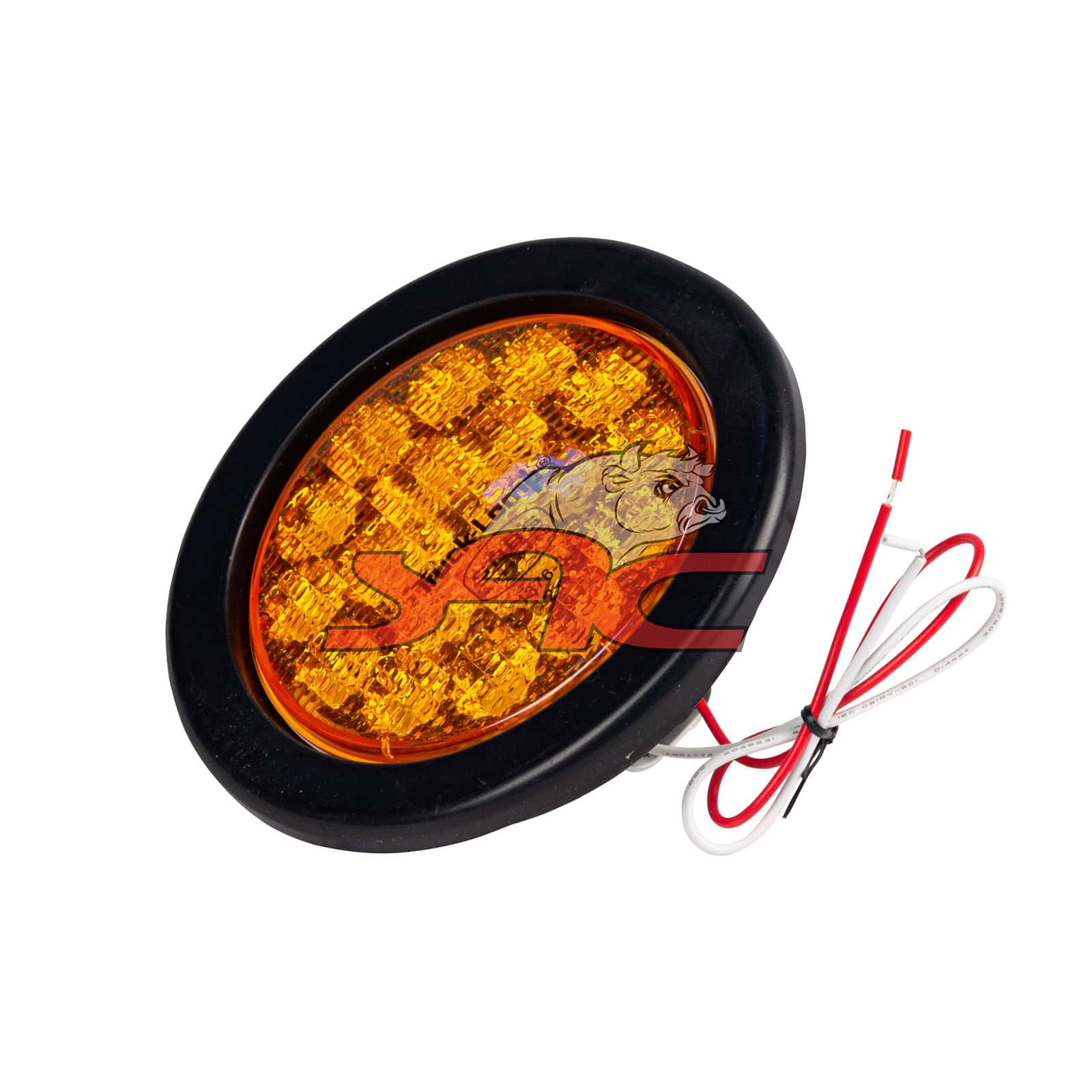 MULTIB ROUND LED LIGHT AMBER W/RUBBER SEAL